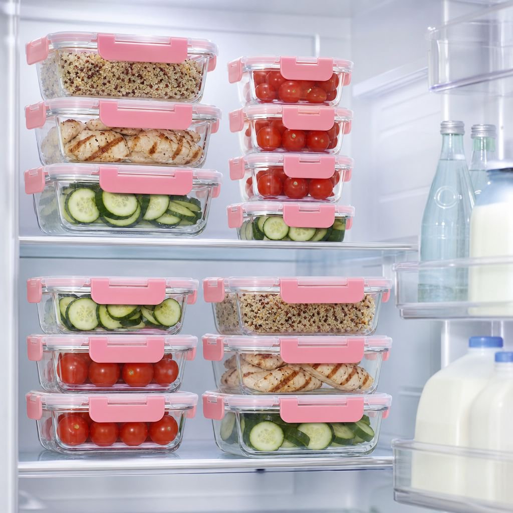 10-Pack Glass Meal Prep Containers with Sealing Lids, Microwave and Freezer Safe