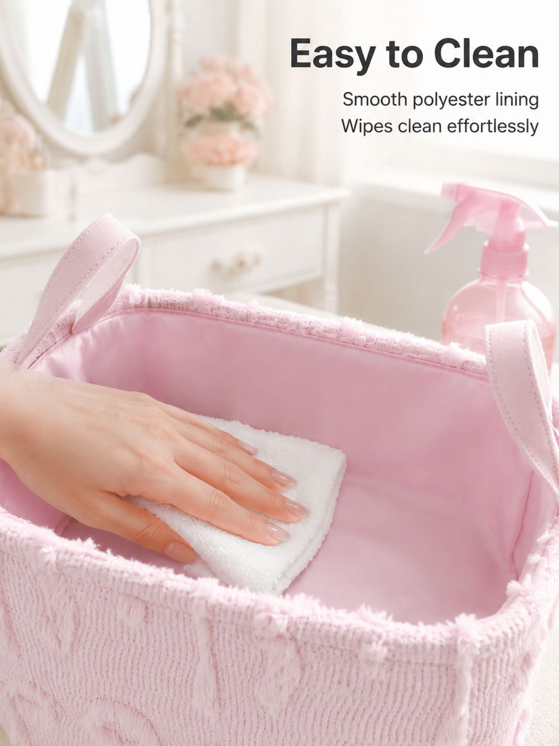 Minimalist Velvet Organizer Basket for modern home interiors