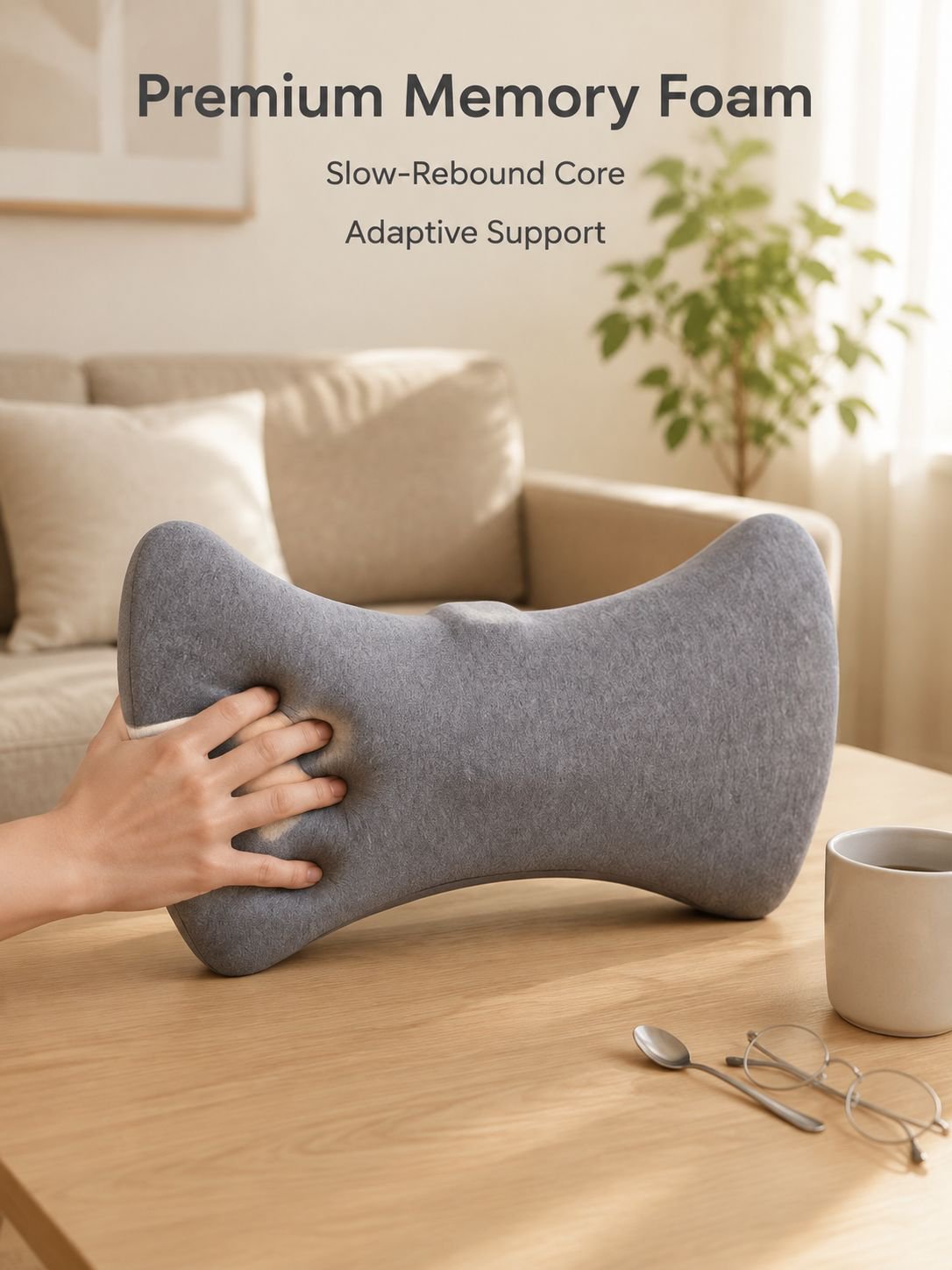 Massage memory lumbar support pillow