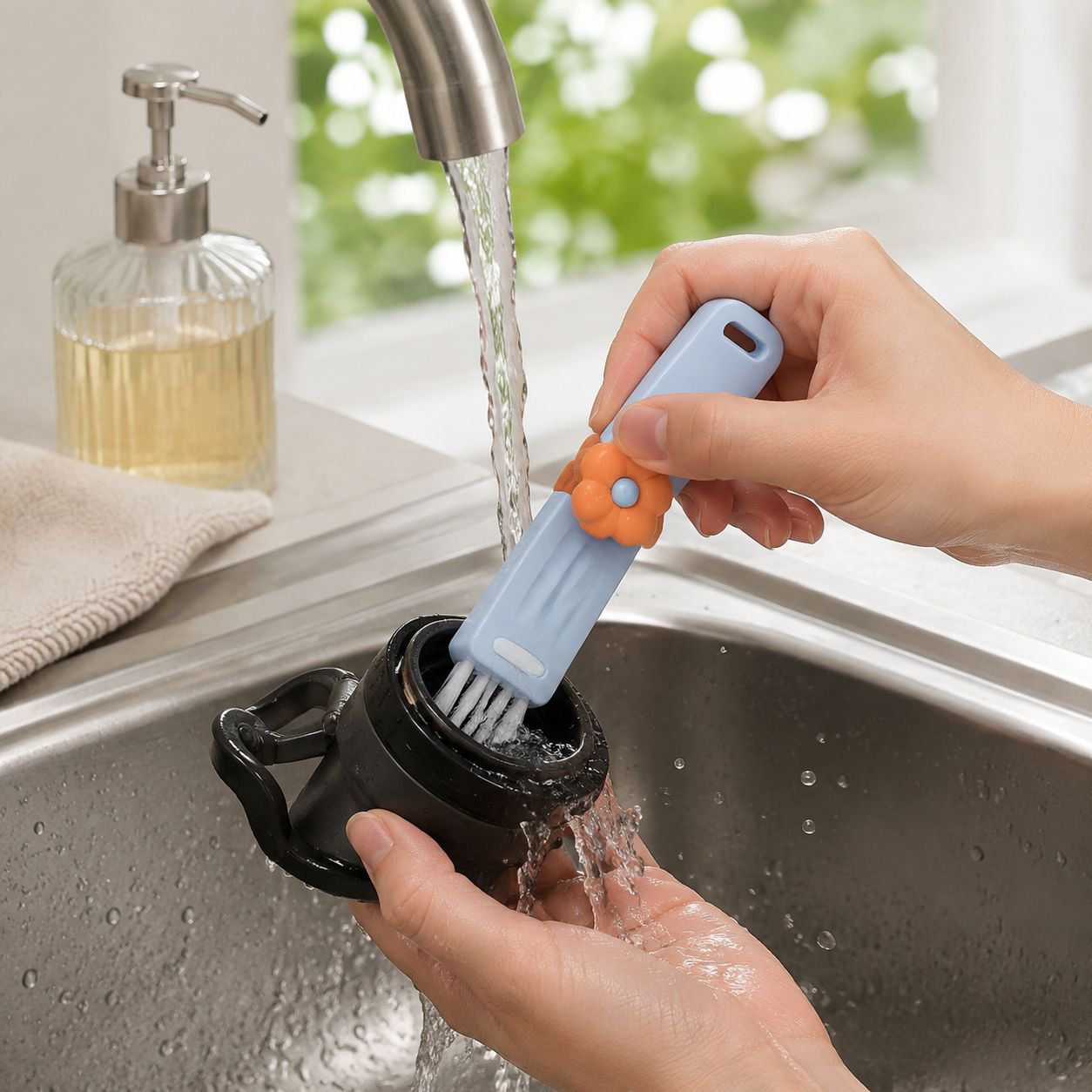 Easy-to-use cleaning tool for baby bottles and cups