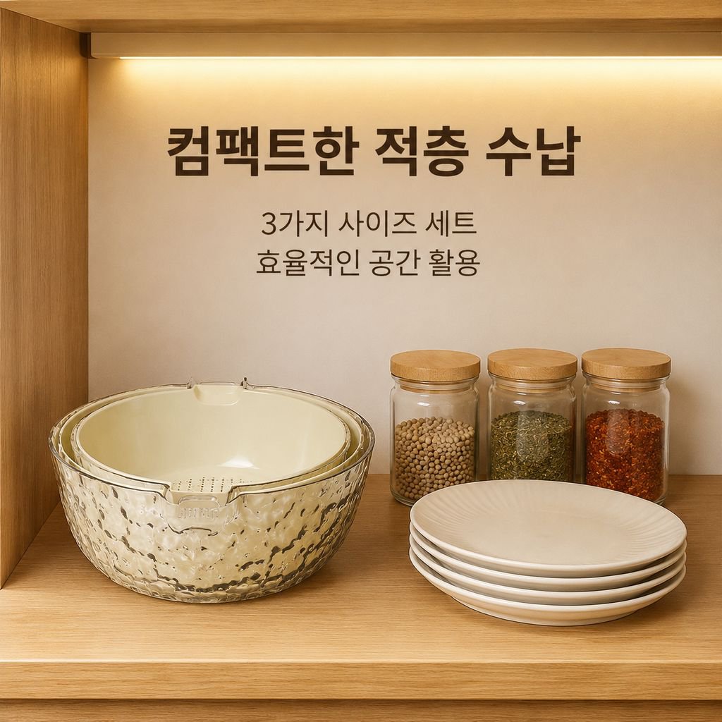 이중 세척 대야 물빠짐 바구니 8종 세트