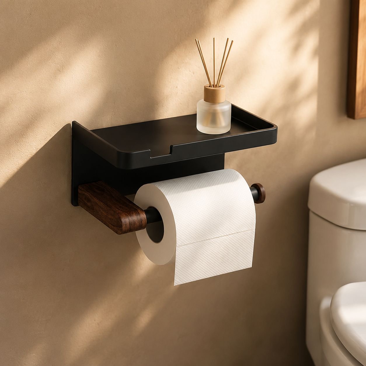 Drill-Free Metal Tissue Holder for Kitchen and Bathroom
