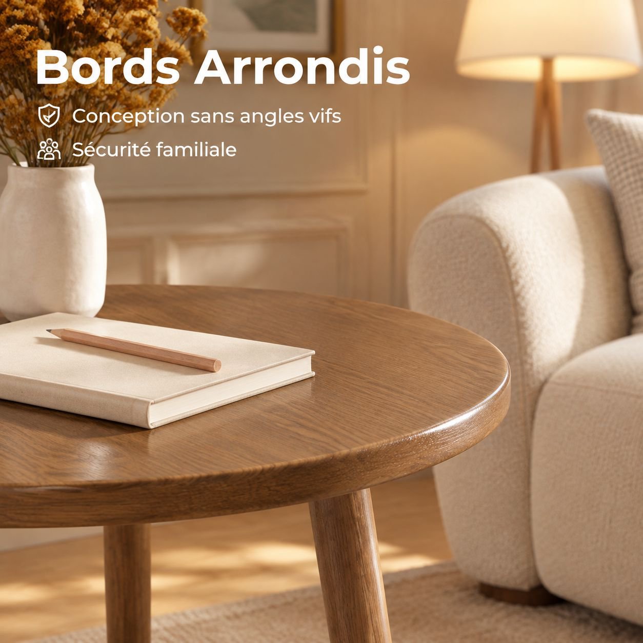 Petite table ronde d’appoint pour salon et balcon