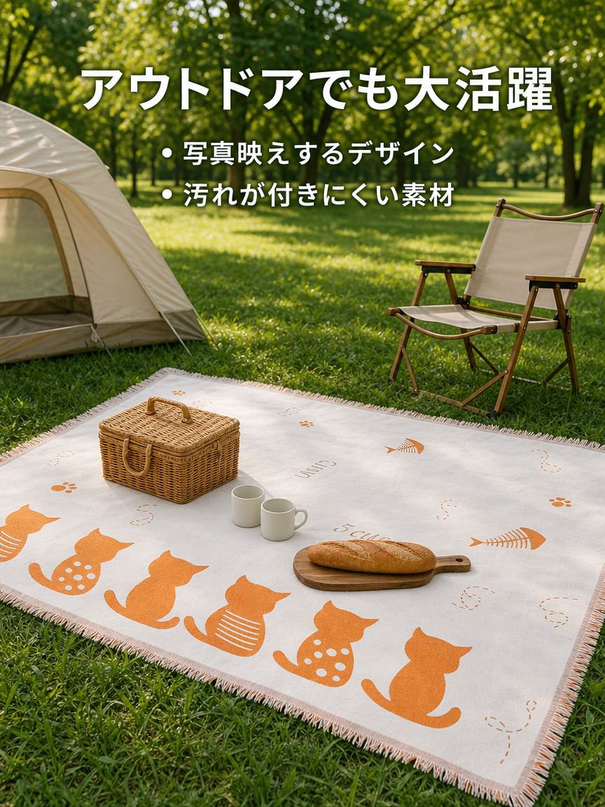 カートゥーン猫ソファブランケット