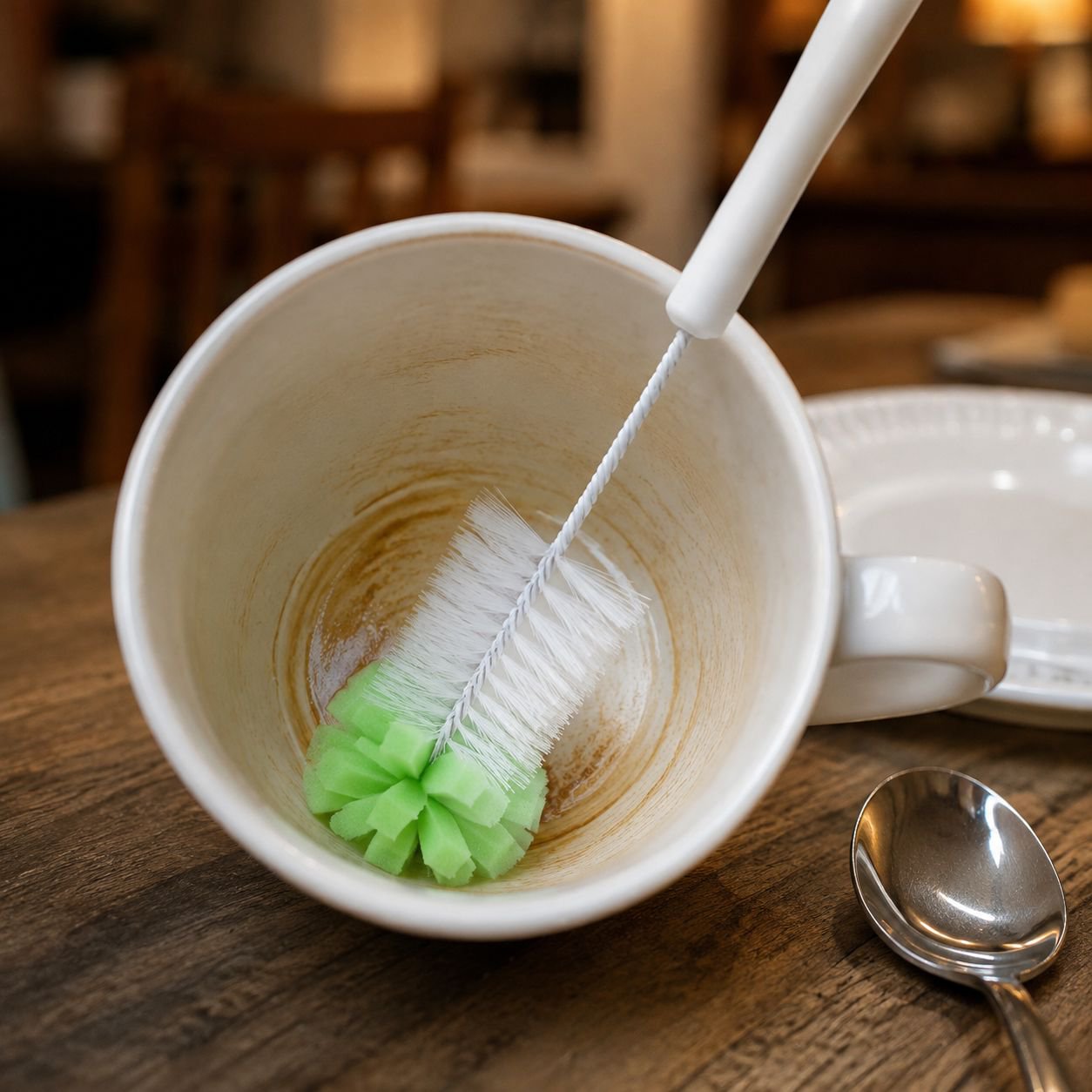 Ergonomic handle cleaning brush for easy grip