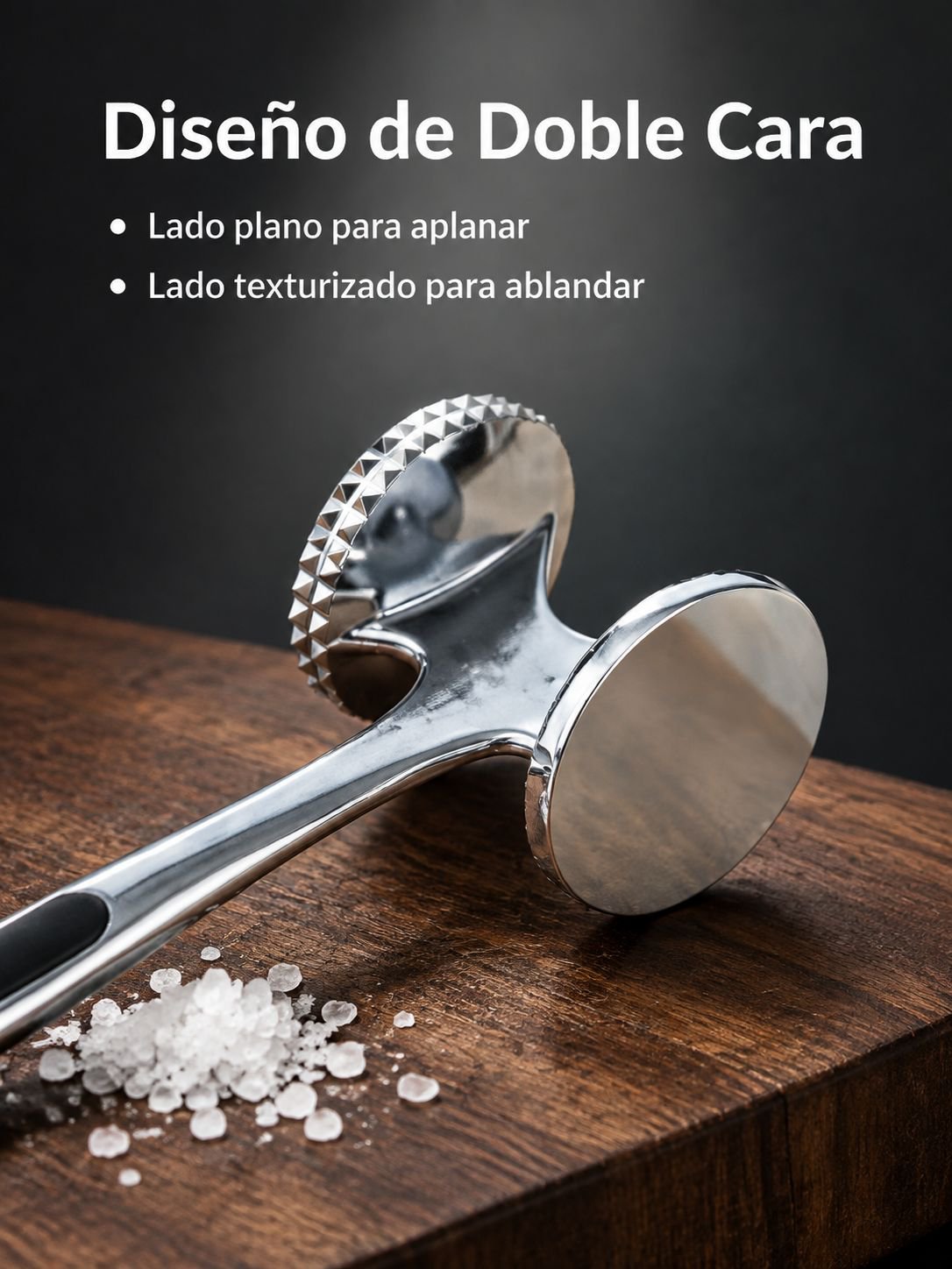 Herramienta de cocina: martillo ablandador de carne de acero inoxidable doble cara