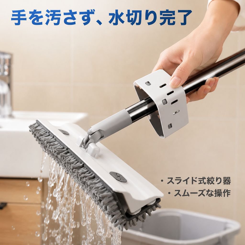 家庭用乾湿両用フラットモップ