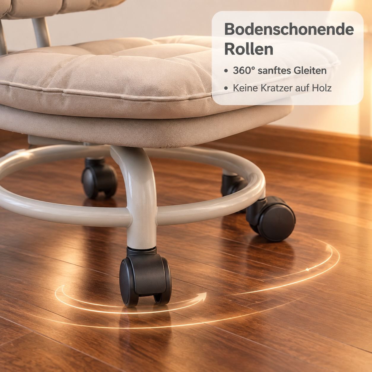 Multifunktionaler kleiner Sessel mit Universalrollen
