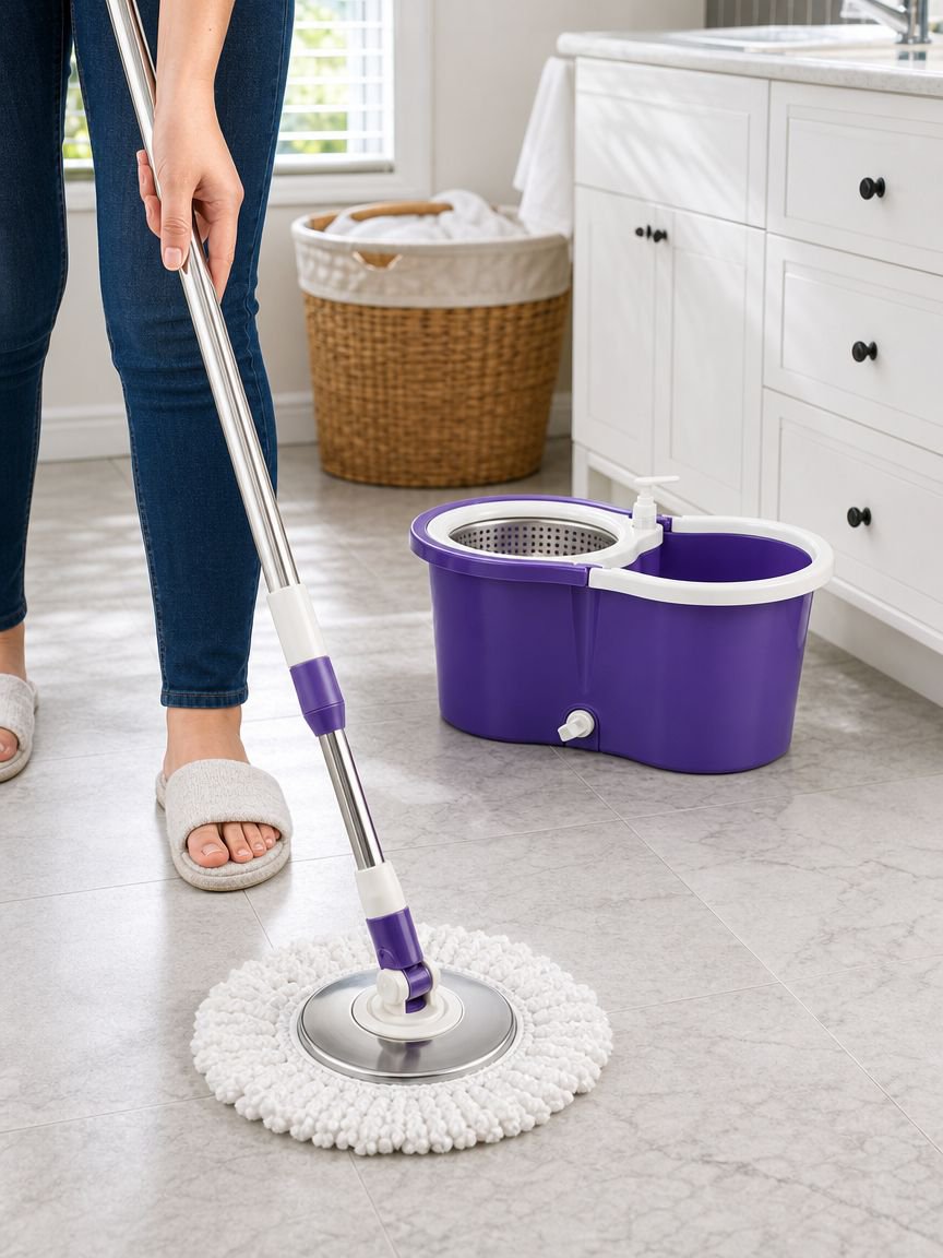 360 rotating magic mop and bucket set for home cleaning