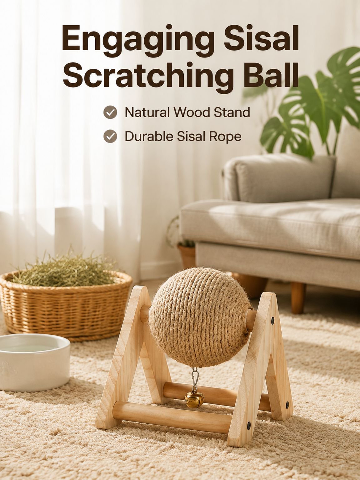 Rabbit-specific claw-grinding ball toy