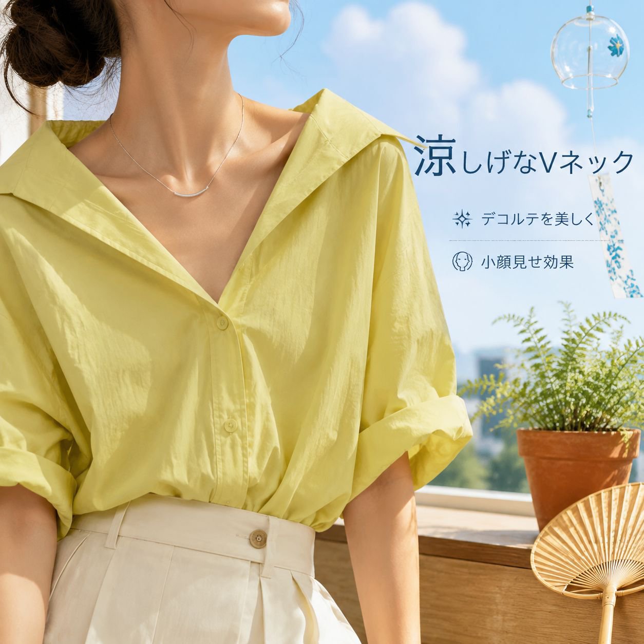 夏のドーパミン風グリーン半袖シャツ レディース 小柄向け可愛いショート丈シャツ
