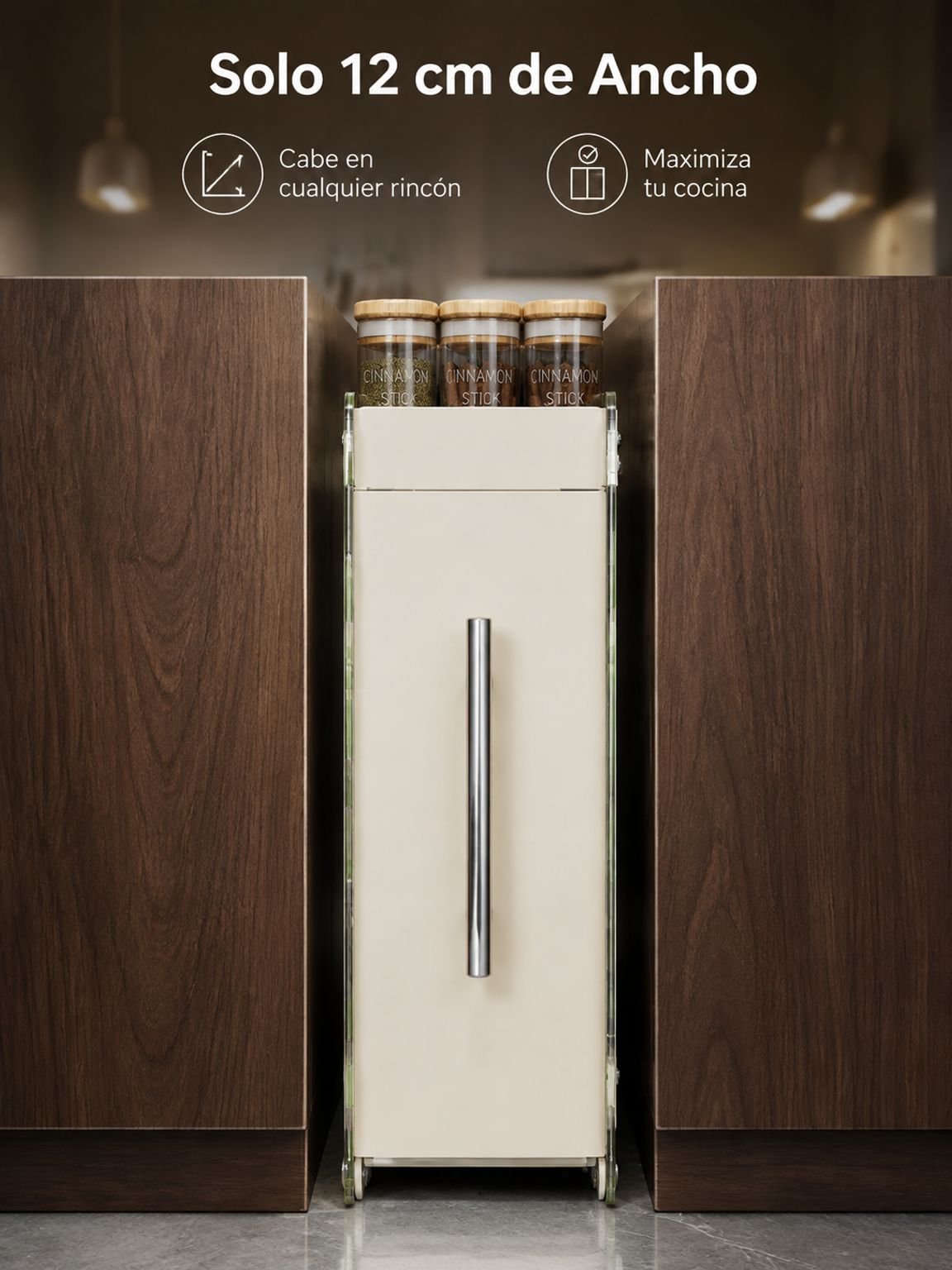 Estante de especias extraíble para cocina, estante de almacenamiento de pared