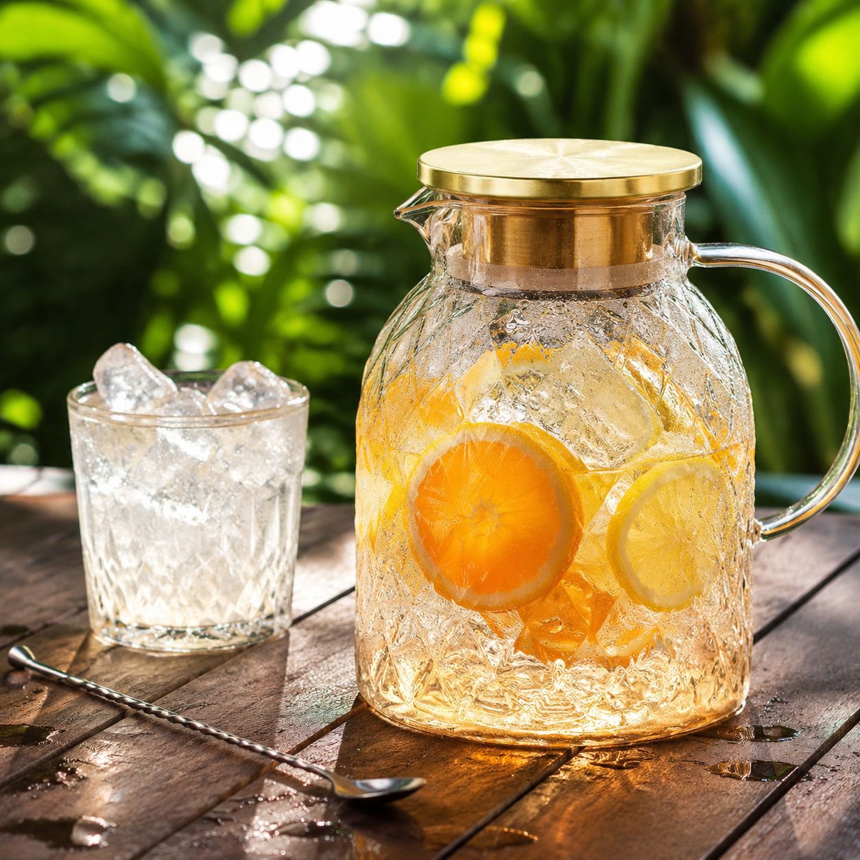 Large capacity glass water bottle