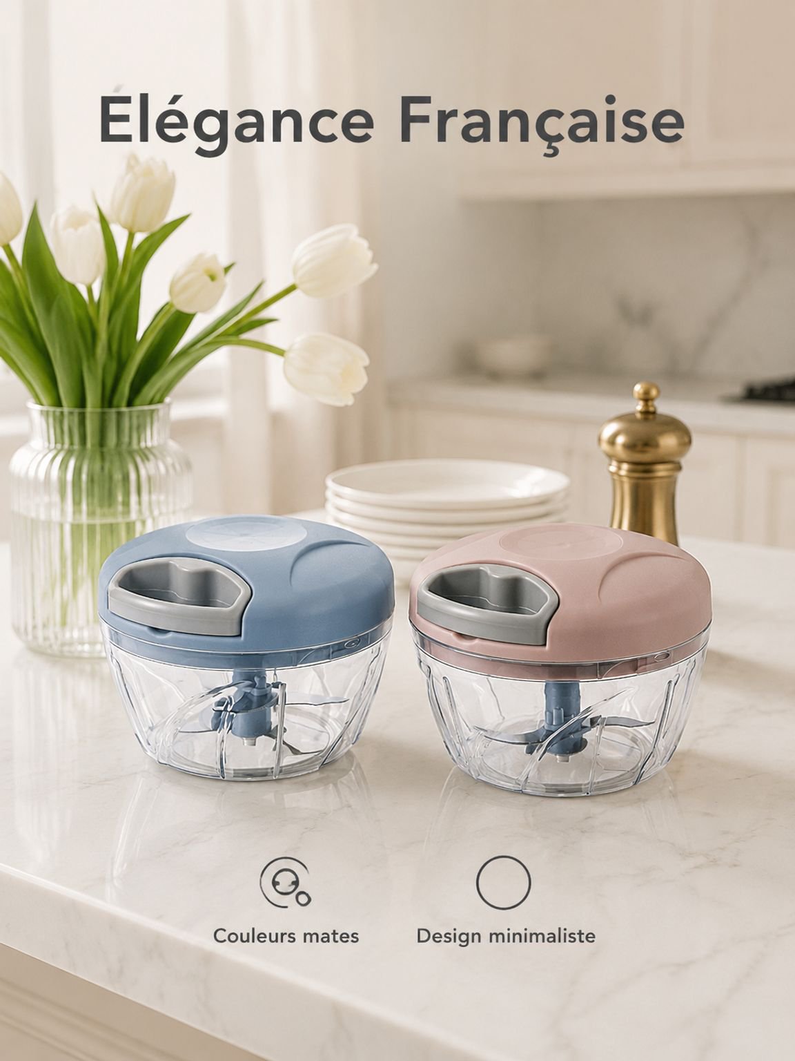 Hachoir manuel avec poignée ergonomique pour une manipulation aisée