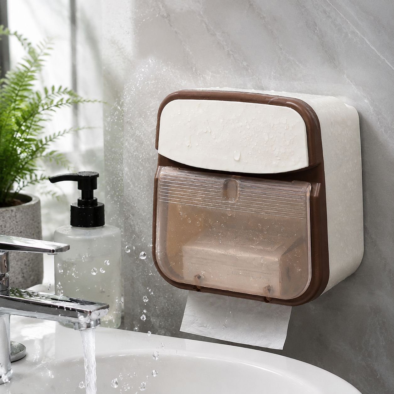 Bathroom accessory waterproof tissue dispenser