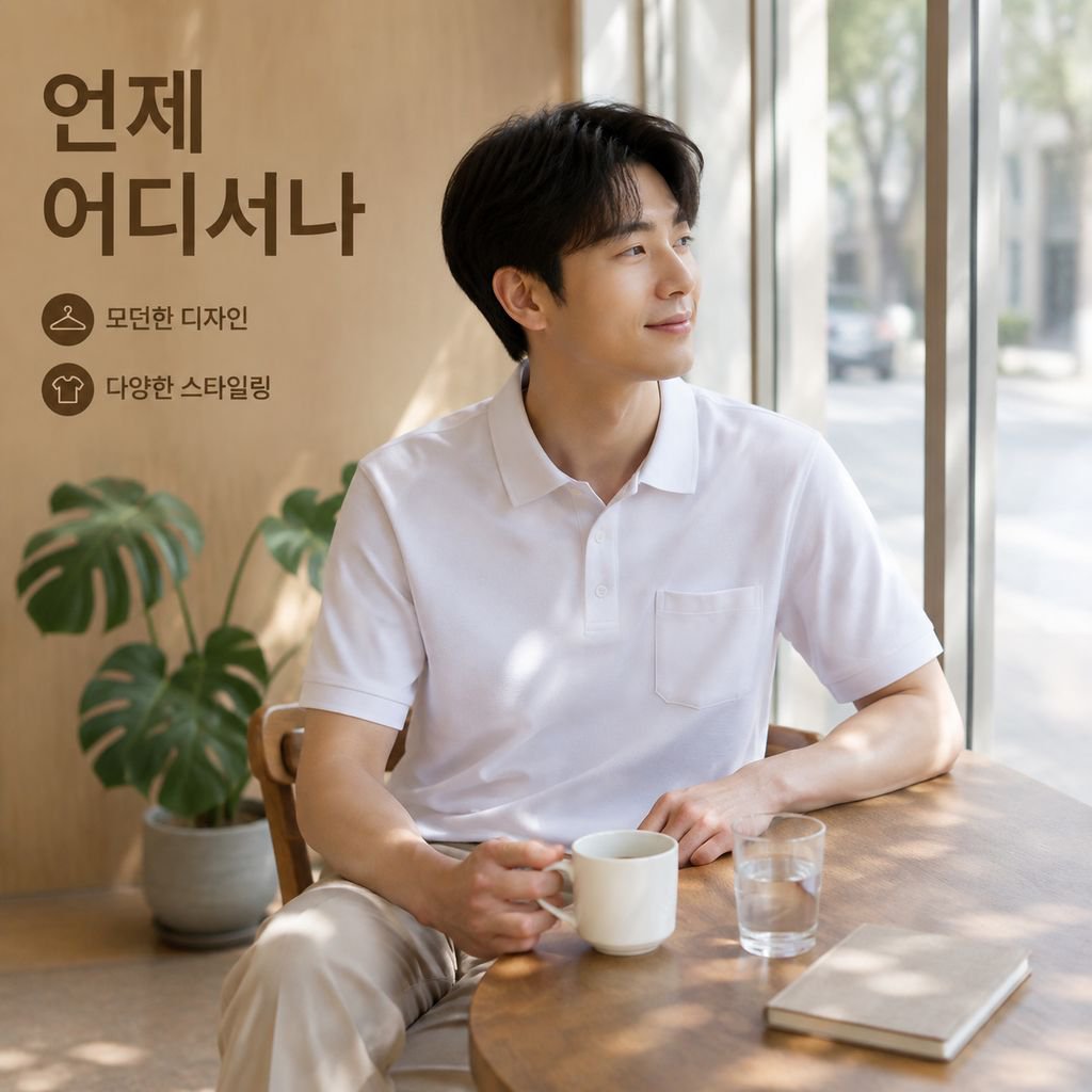 남성용 반팔 폴로 셔츠