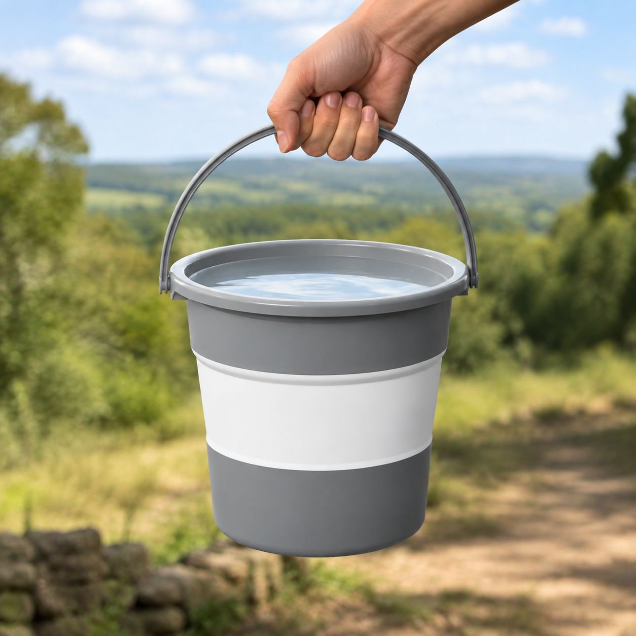 Portable Foldable Bucket for Outdoor Travel Car Use, Thickened Durable Small Handheld