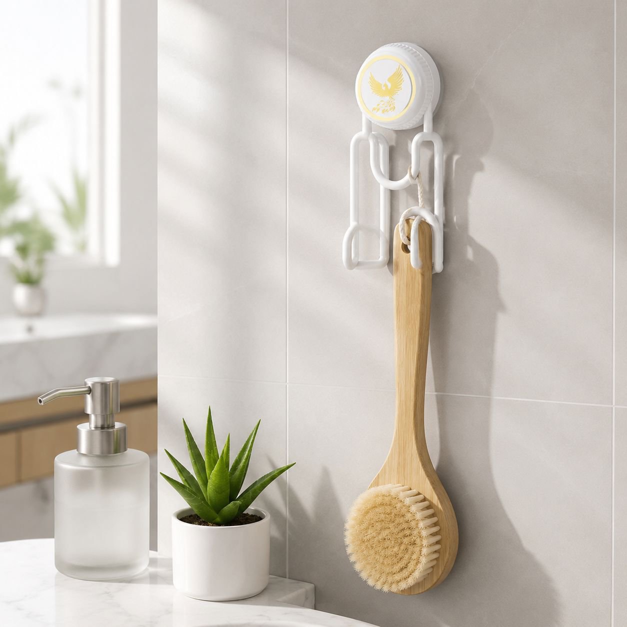 Punch-Free Wall-Mounted Bathroom Storage Shelf