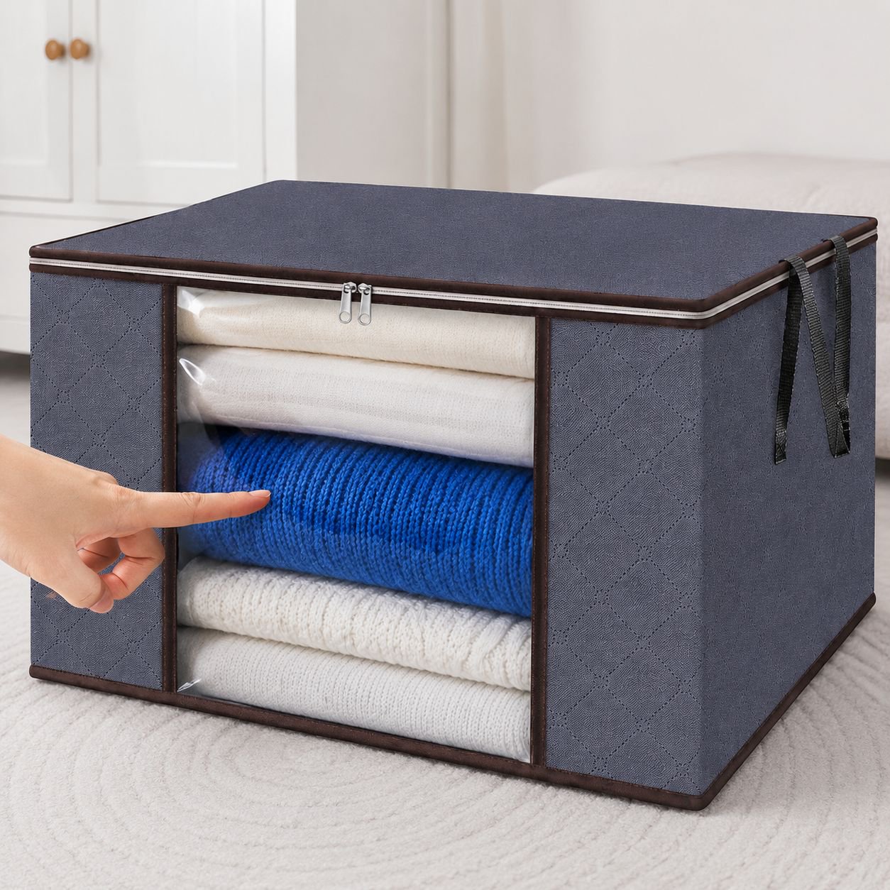 Vue détaillée du sac de rangement grande capacité