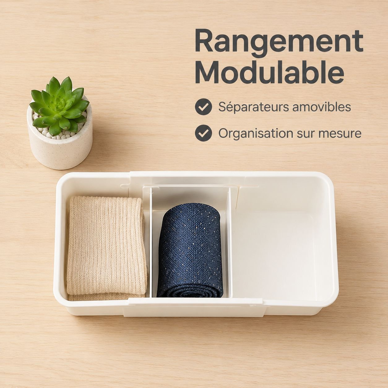 Organisateur à compartiments extensible pour tiroir