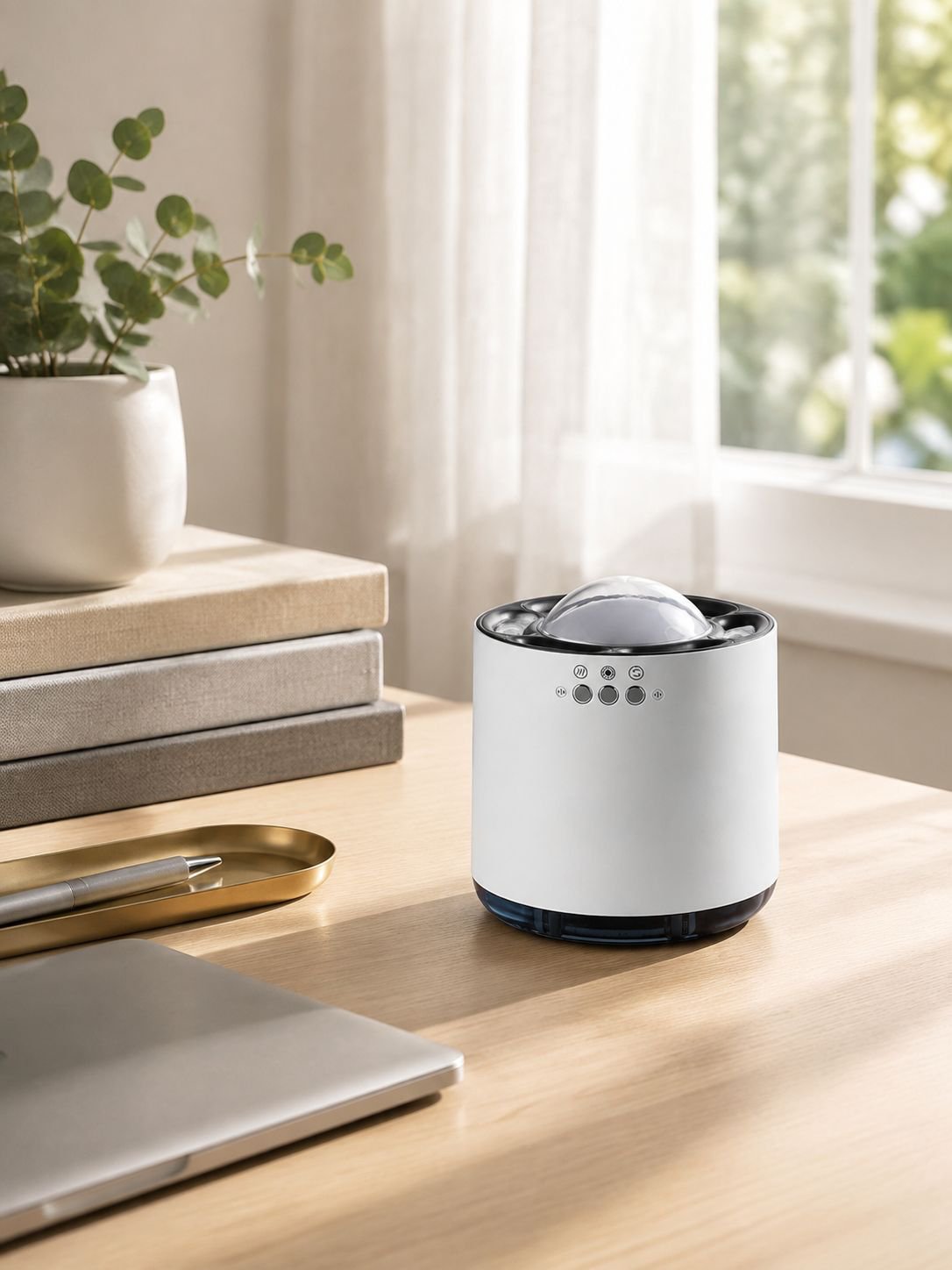 Humidificador con sensor de movimiento y difusor de aromas de sobremesa