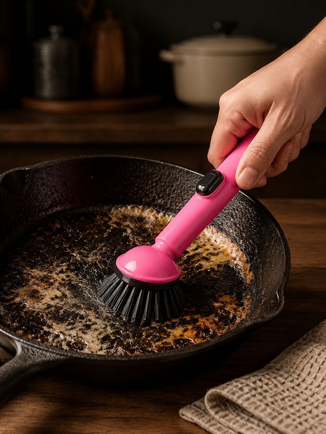 Efficient scrubbing bristles for deep cleaning