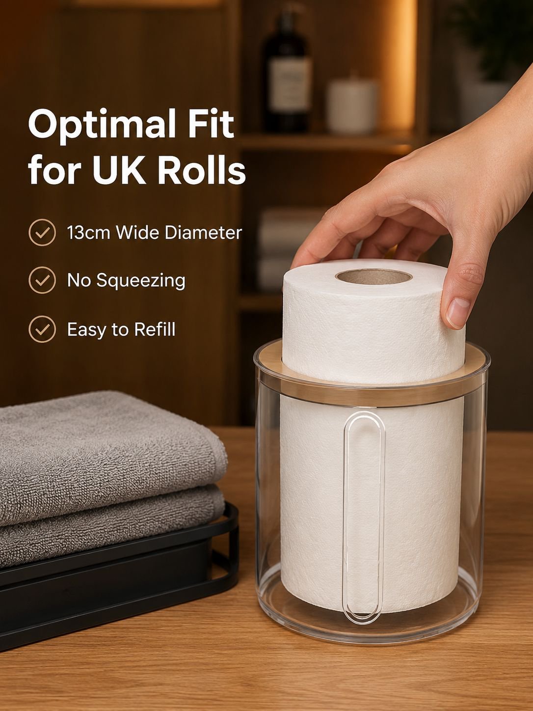 Multifunctional Tissue Box and Paper Roll Holder