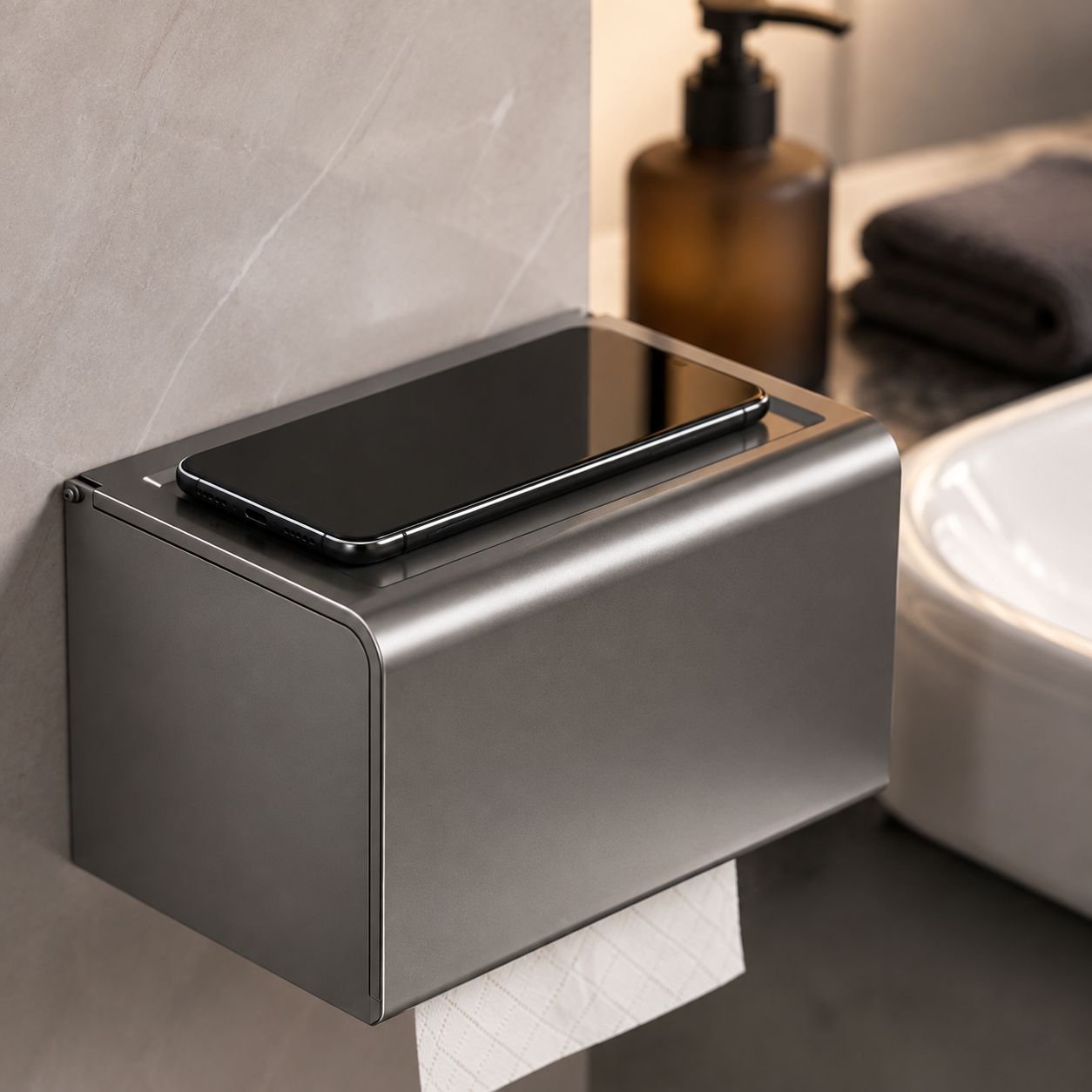 Waterproof tissue holder for modern bathrooms