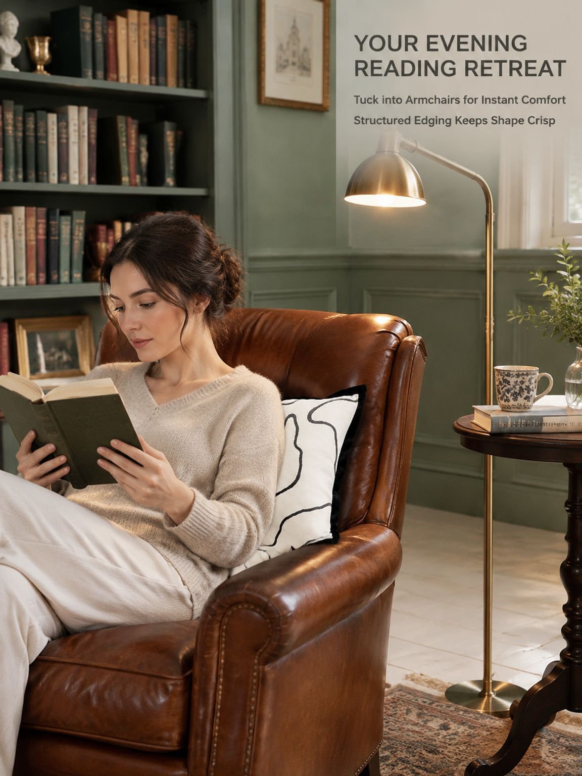 Lumbar throw pillow cover arranged on a contemporary sofa