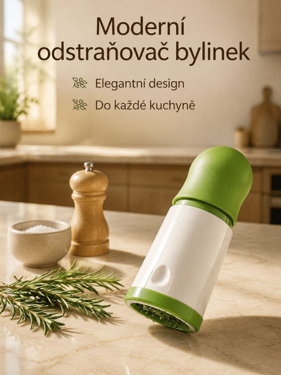 Drtič na lístky rozmarýnu a koriandru