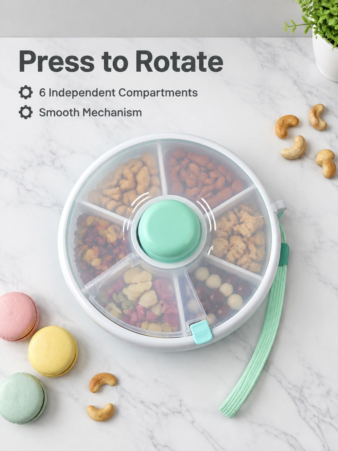 Rotating Snack Container with Lid