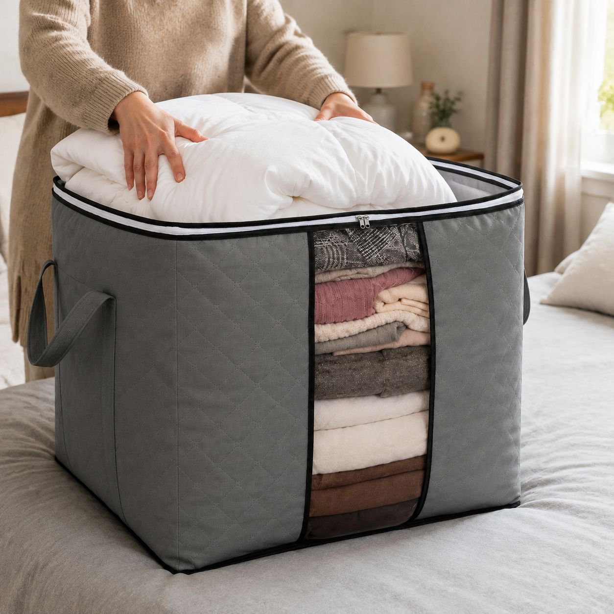 Thick Large Capacity Storage Bag, Dual-use Organizer for Home and Travel