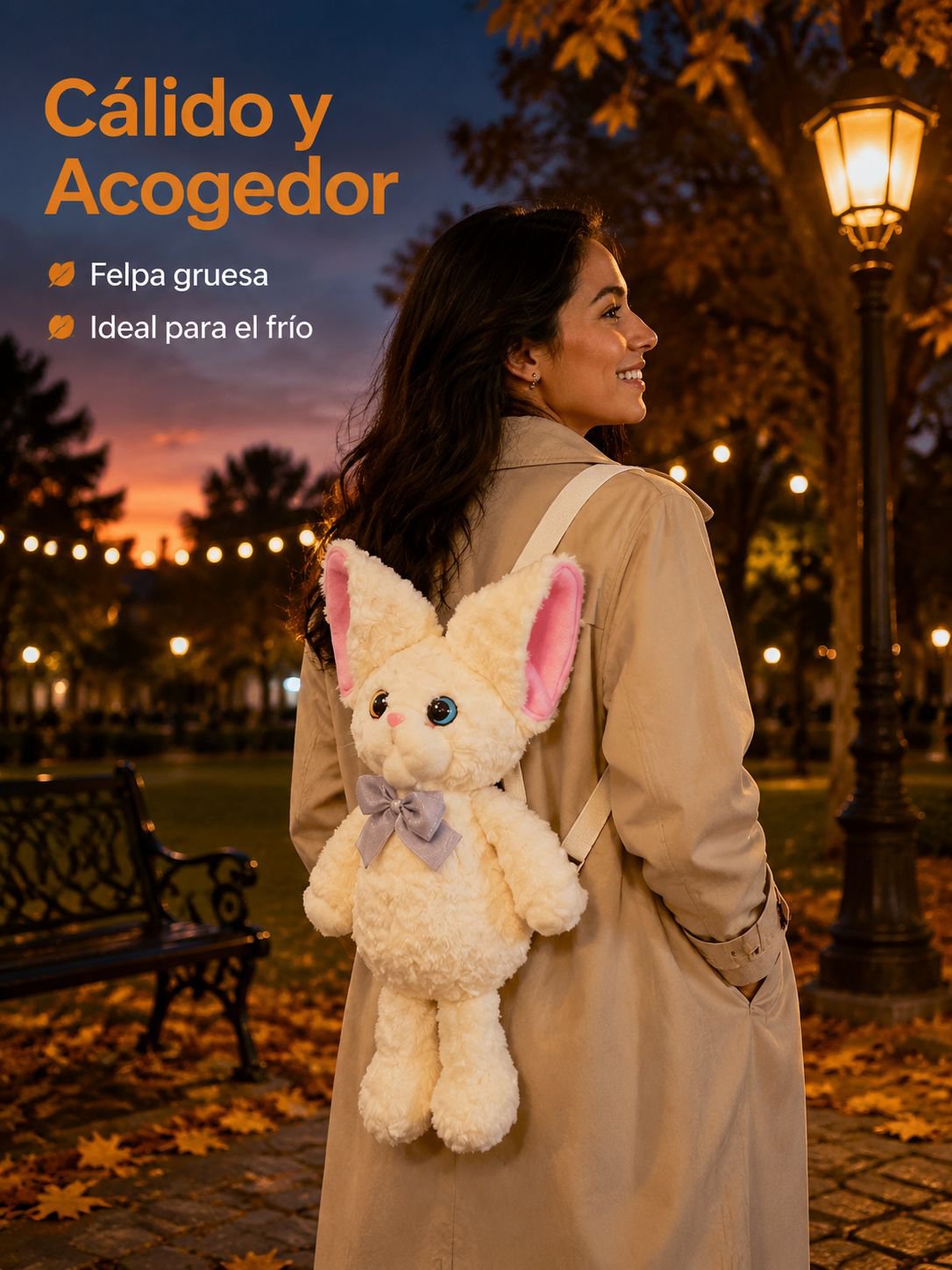 Mochila de peluche de gato adorable para niñas, especial para otoño e invierno