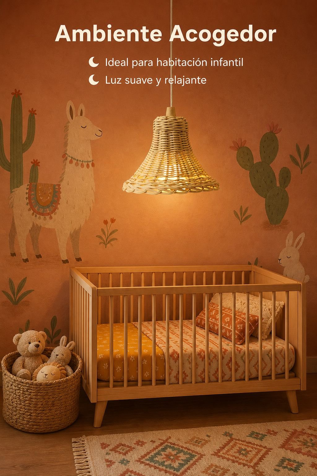 Lámpara colgante artesanal de ratán para fotografía y decoración