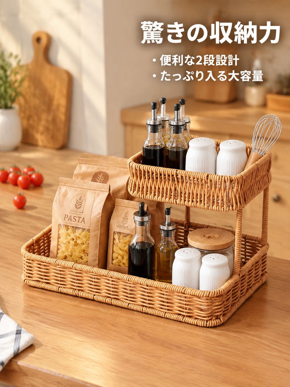 キッチン・バスルーム多機能収納バスケット