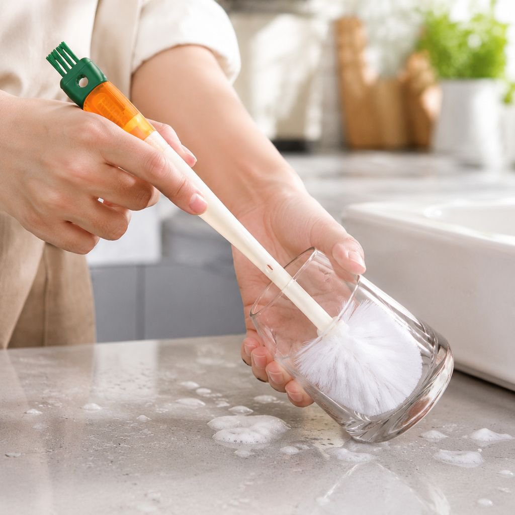 T 5-in-1 Cup Cleaner removing stubborn stains from a mug
