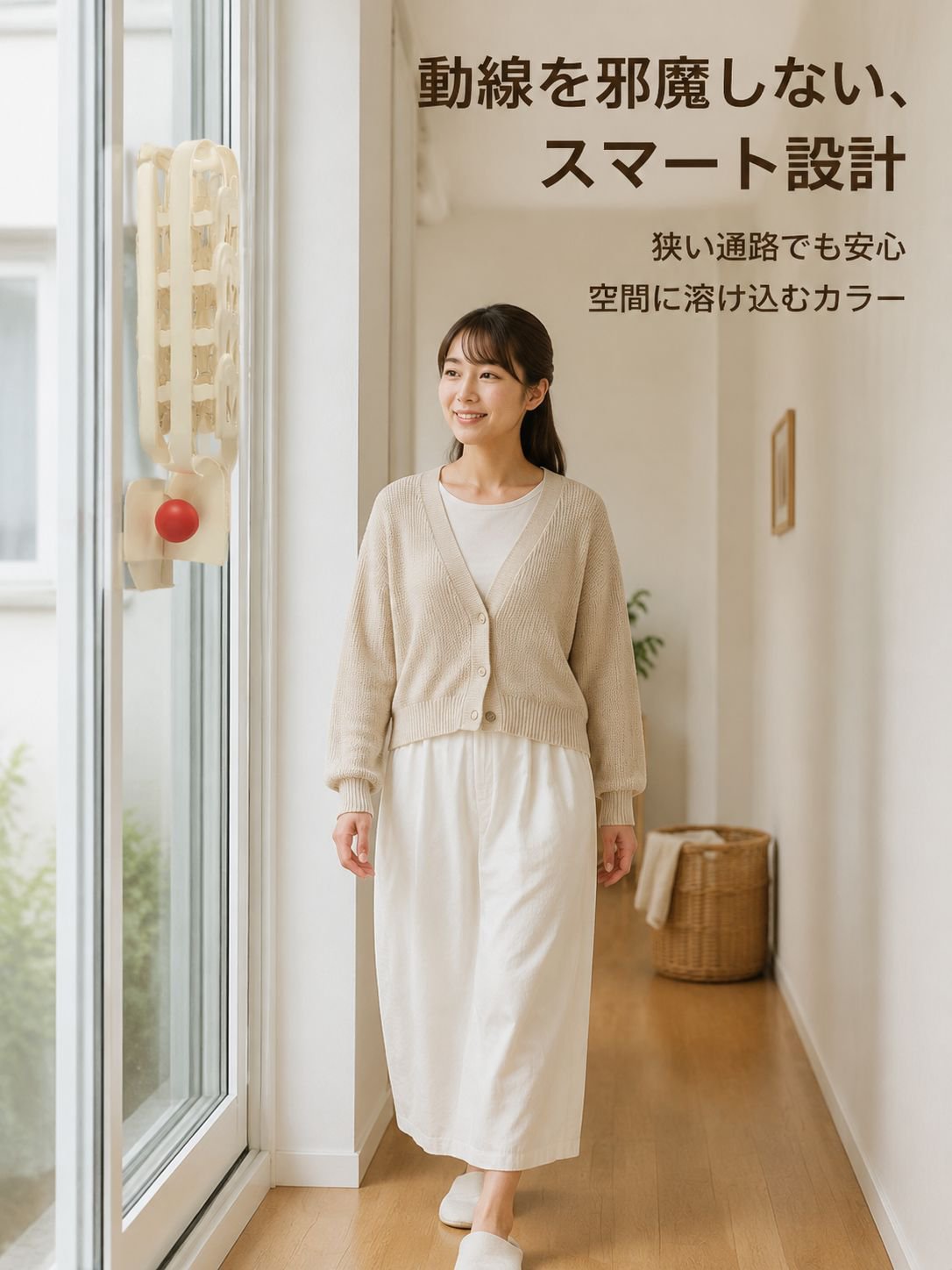 ガラス窓用の吸盤付き折りたたみ式衣類ラック