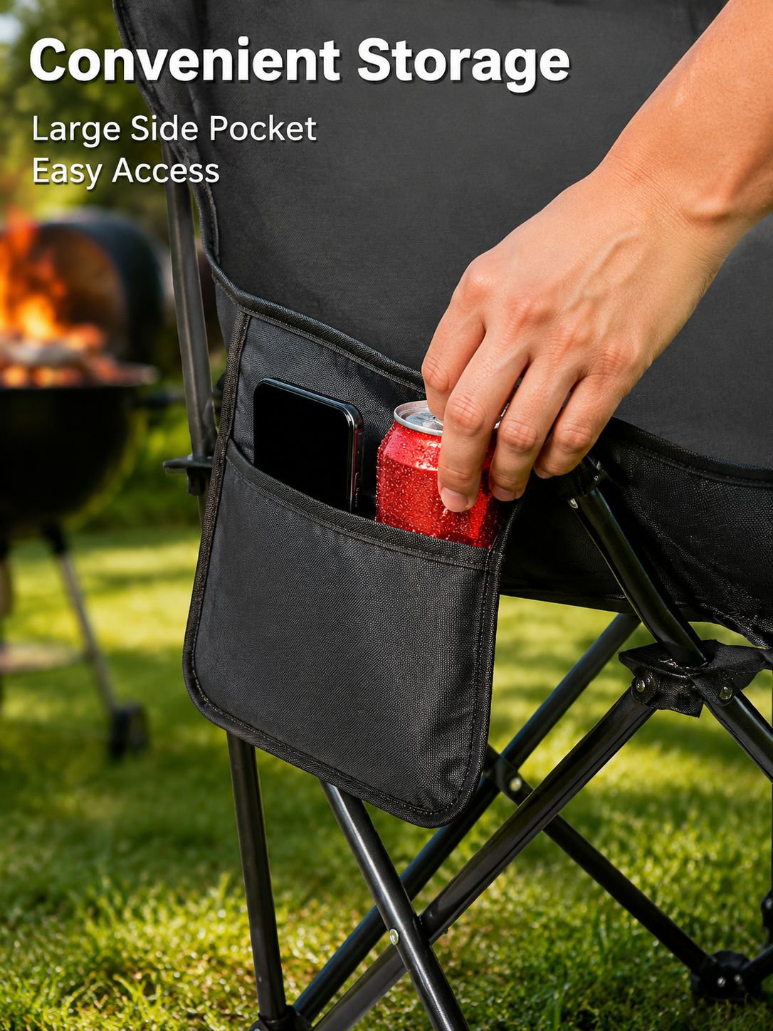 High-back folding fishing chair