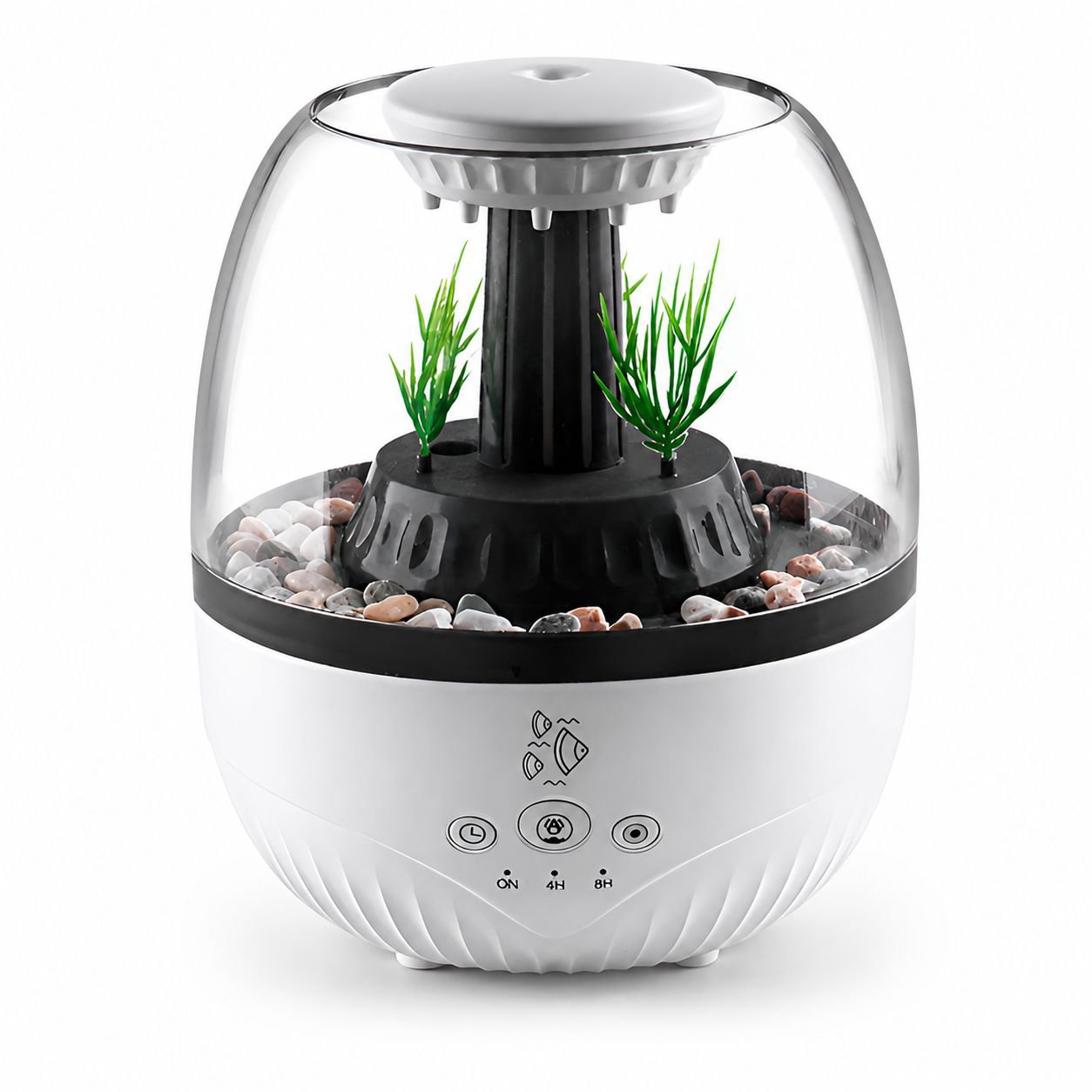 Home Silent Fish Tank Humidifier with Seven-Color Light Aroma Diffuser