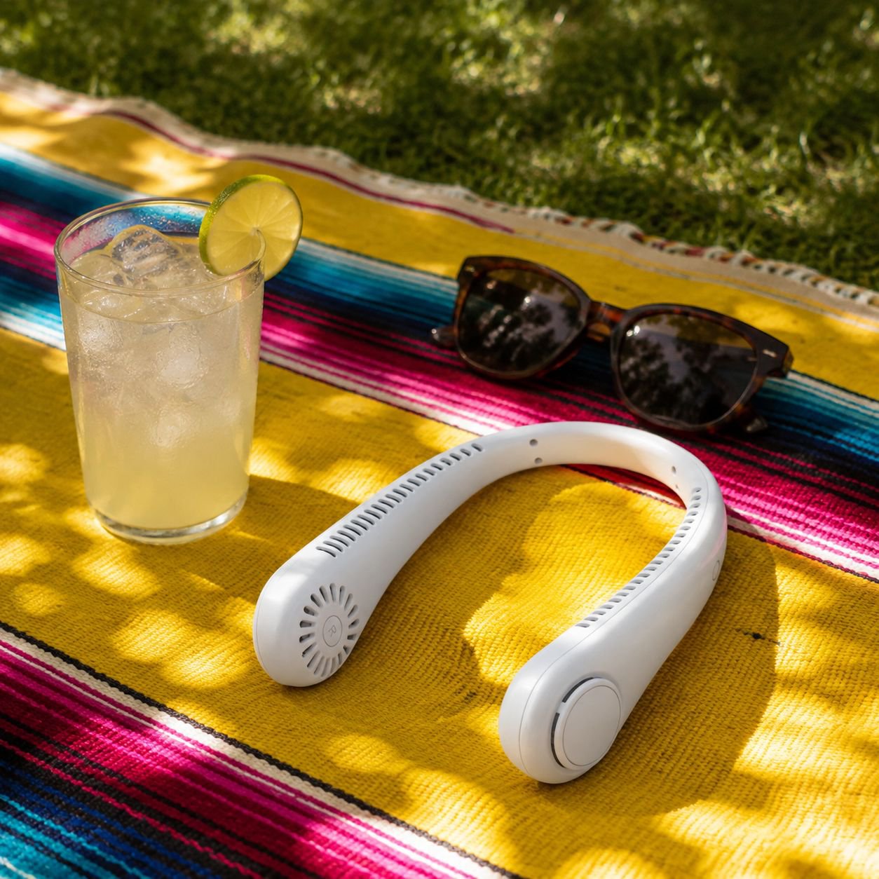 Nuevo ventilador de cuello, recargable por USB, pequeño portátil para exteriores, turbina de bajo ru