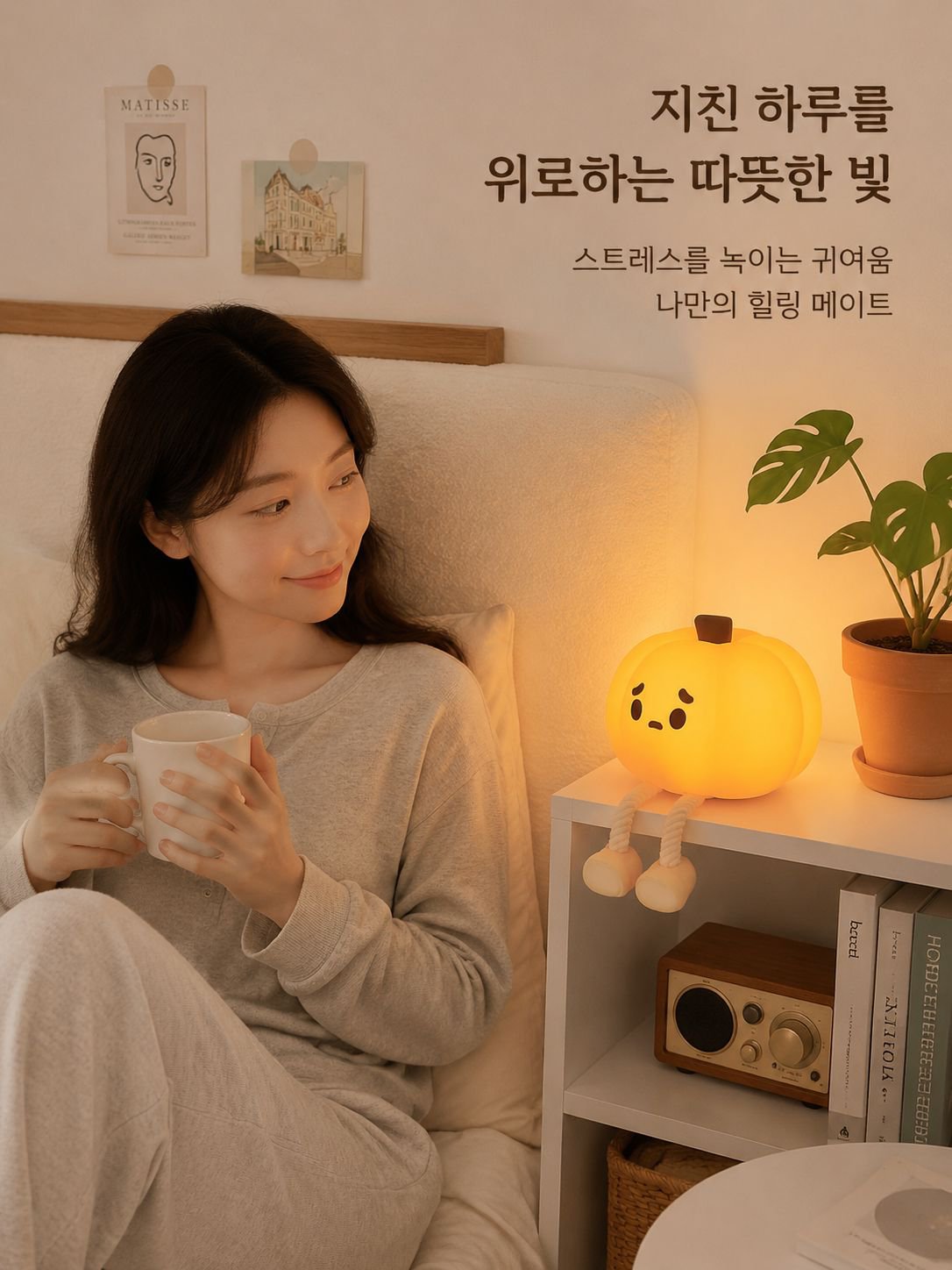 귀여운 호박 터치등