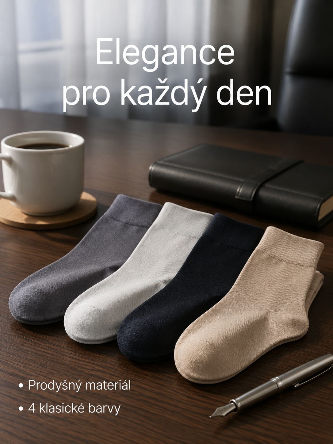 Pánské tenké středně vysoké ponožky