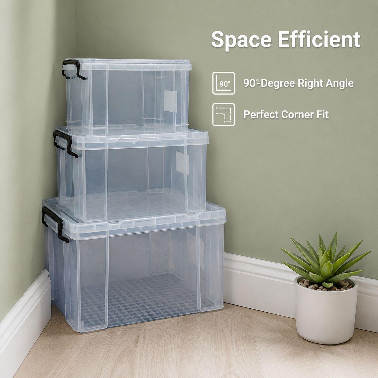 Plastic Transparent Right-Angle Storage Box