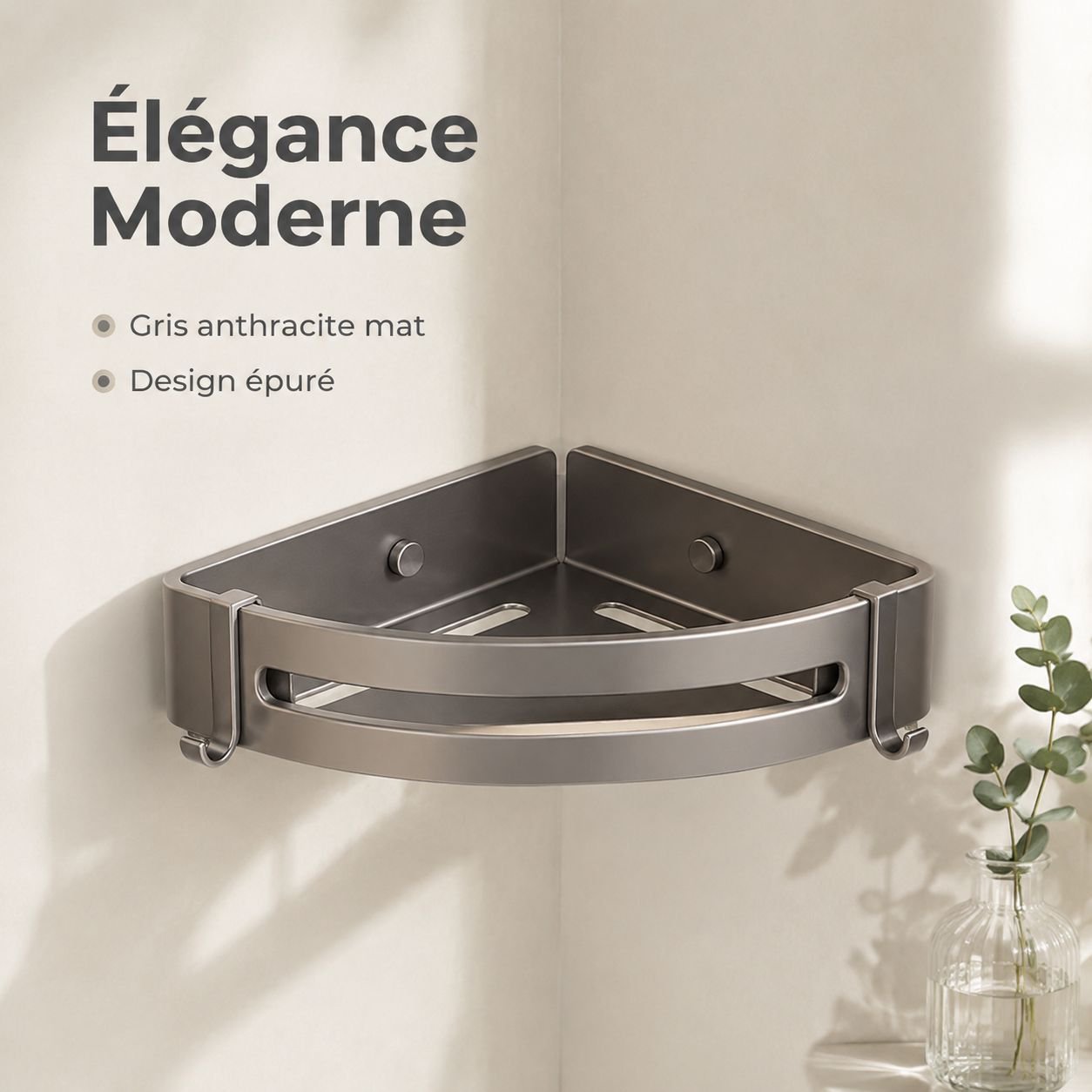 Étagère de salle de bain sans perçage
