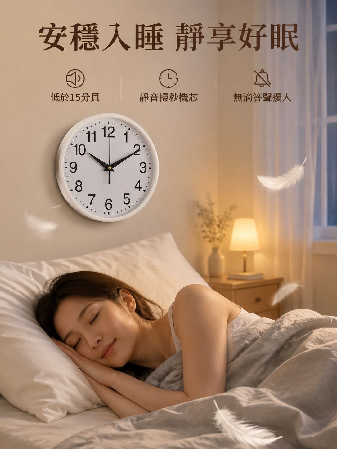 靜音塑料牆壁掛鐘裝飾時鐘