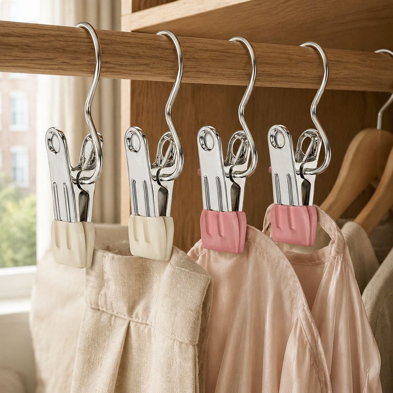 Stainless Steel Non-Slip Clip Hanger for Dormitory Use