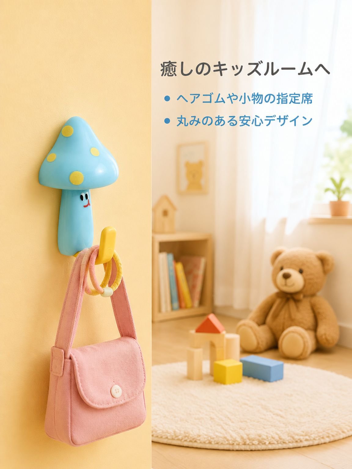 きのこ型かわいいフック