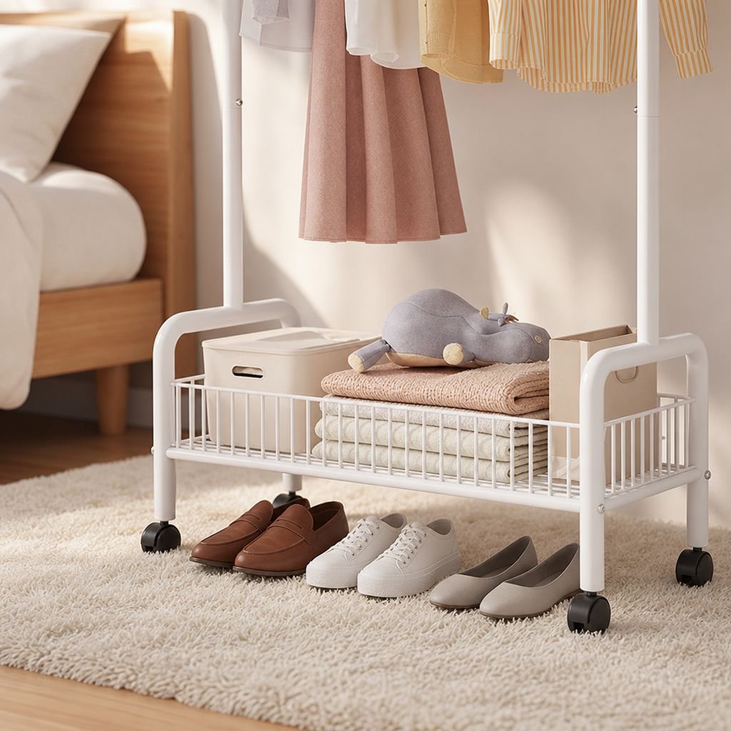 Space-saving garment storage solution for bedrooms