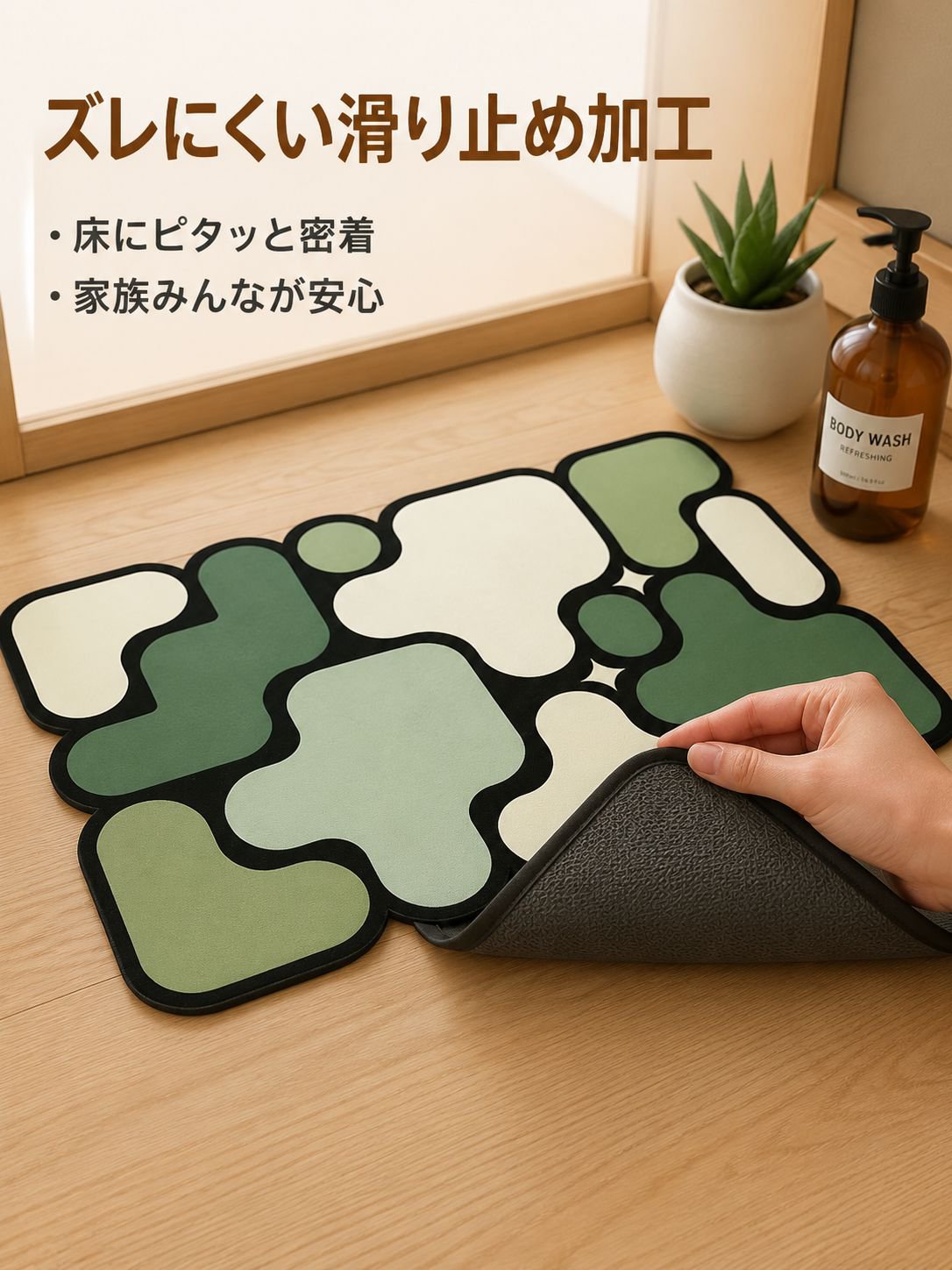カラフルなバスマット