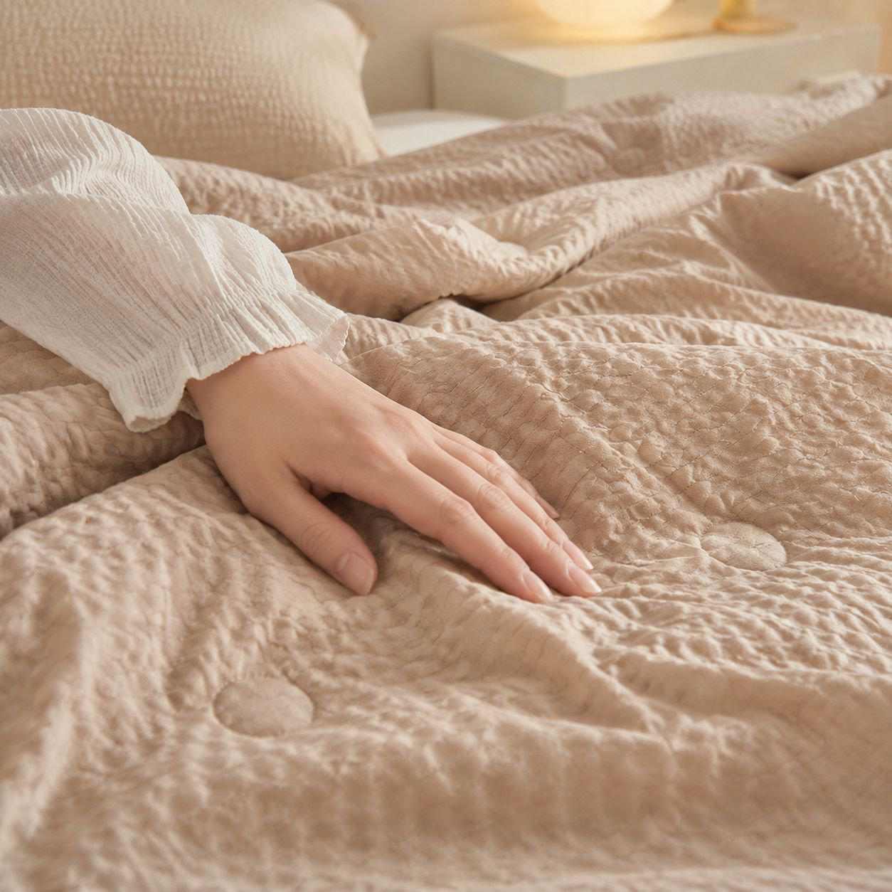 Couette d'été en fibre de soja pour chambre climatisée, simple/double, facile à nettoyer